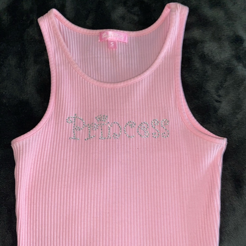 Princess rhinestone tank top